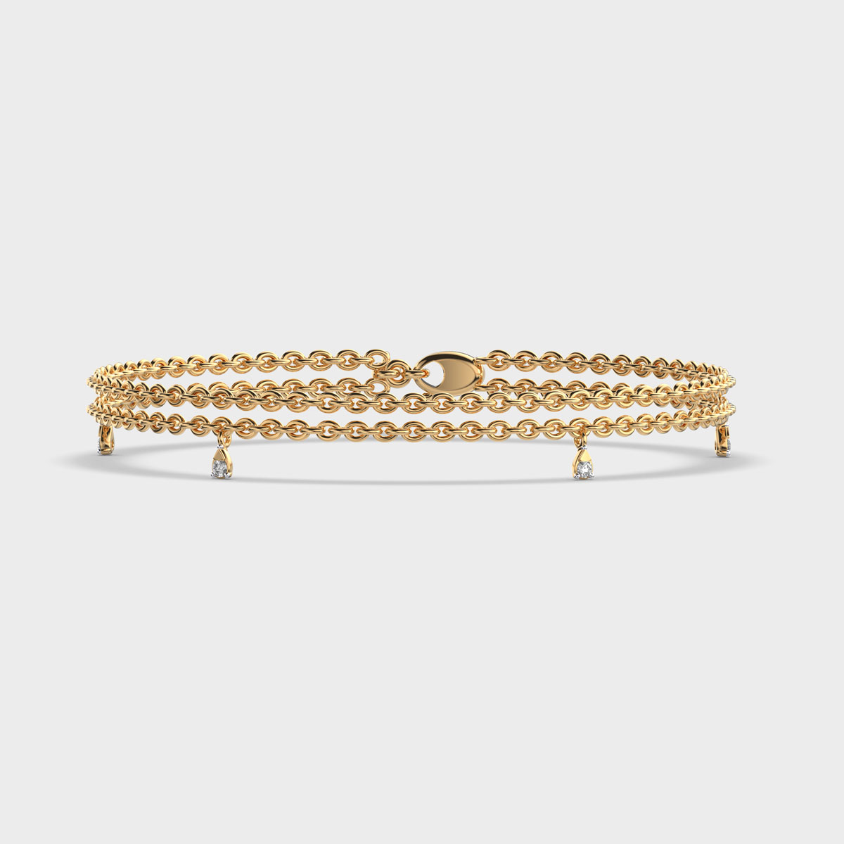 Double Chain Bracelet with Diamonds