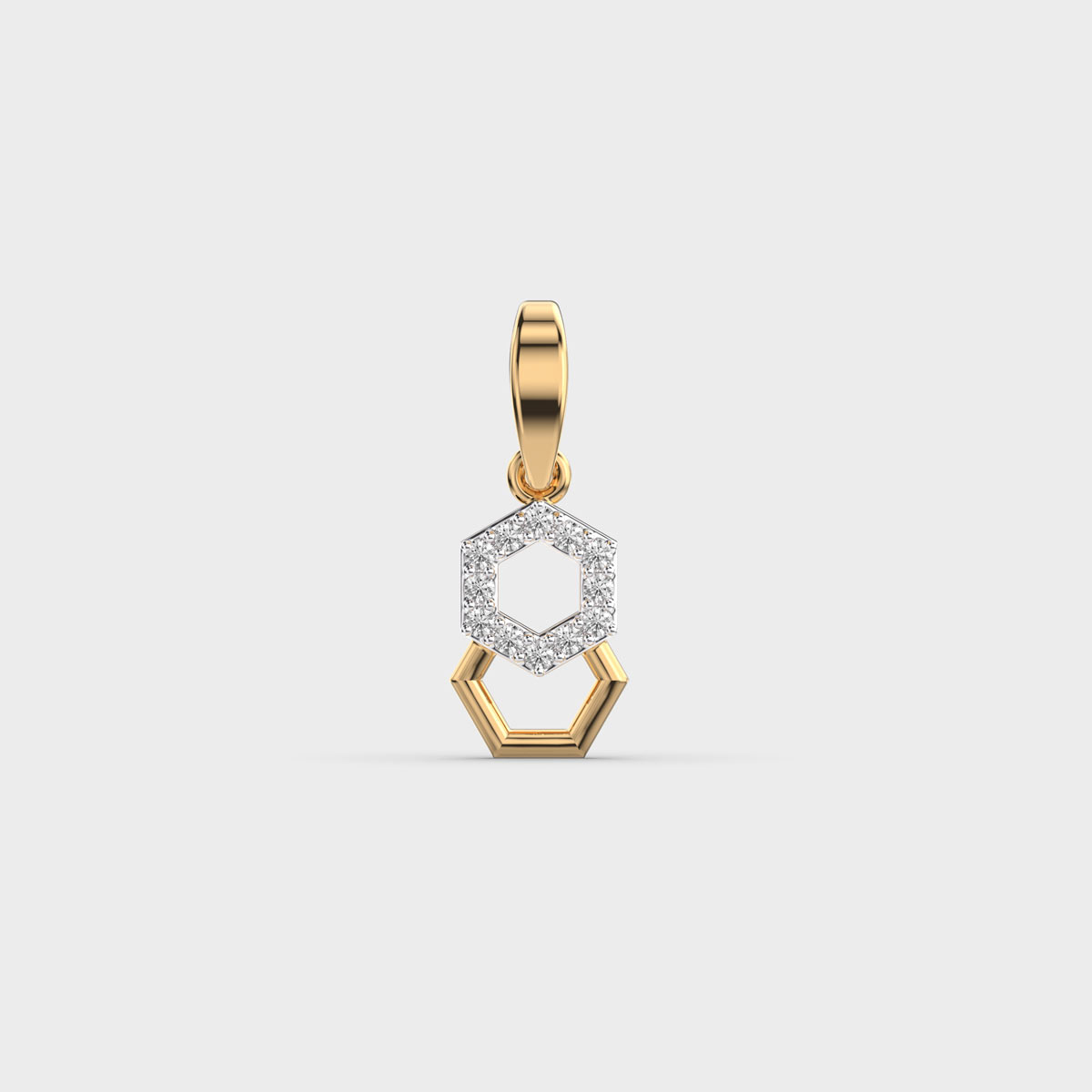 Hexagonal Diamond Pendant without Chain