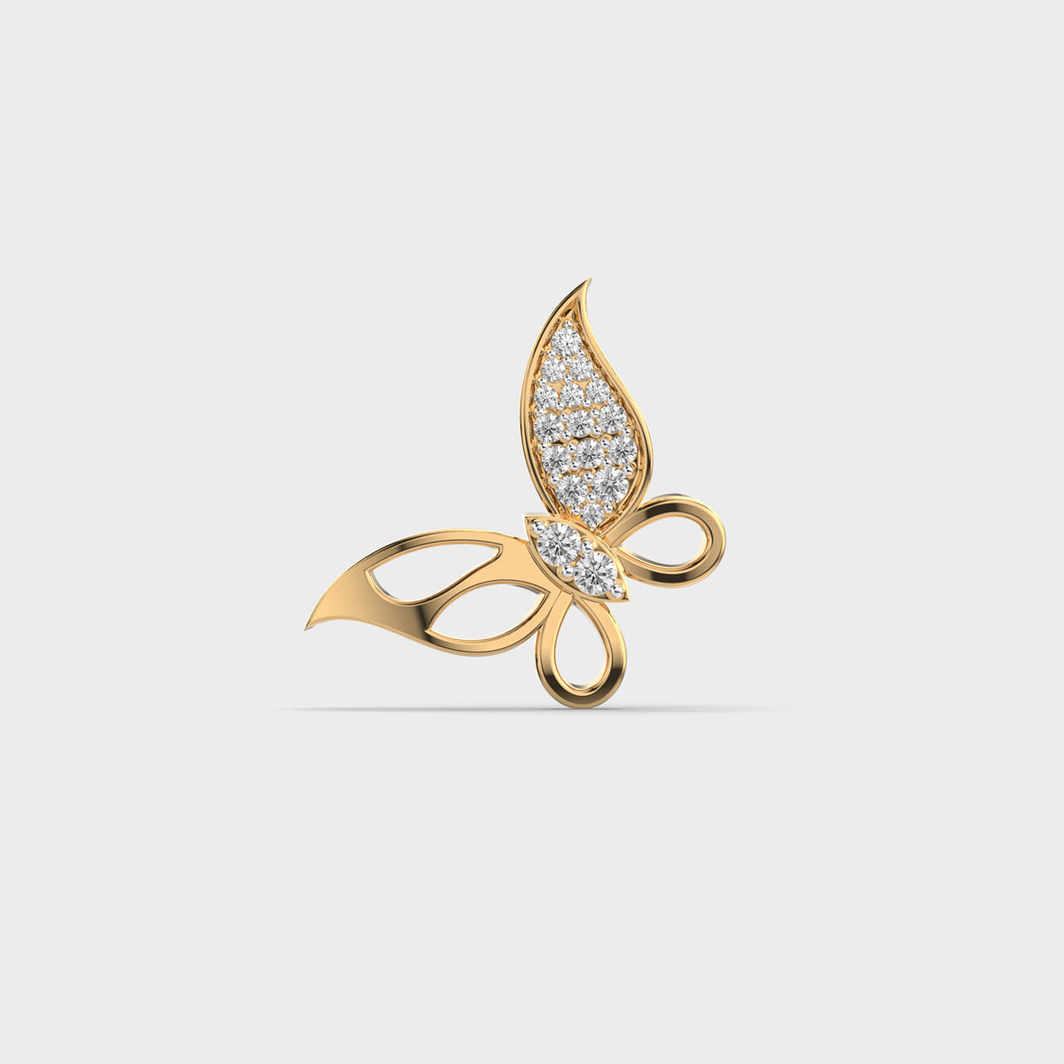 Butterfly Sparkle Diamond Pendant without Chain