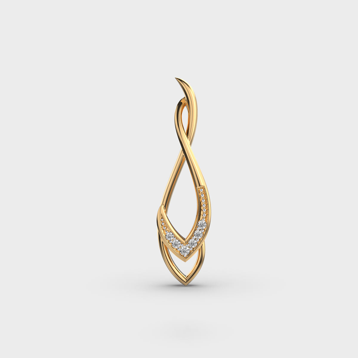 Infinity Twist Diamond Pendant without Chain