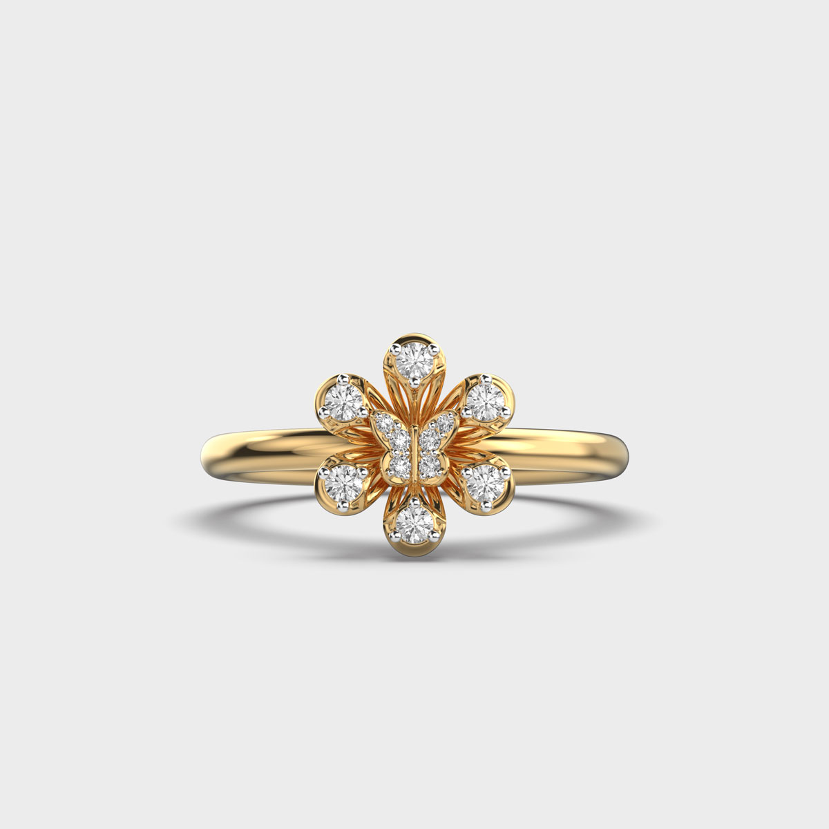 Bloom Butterfly Diamond Encrusted Ring