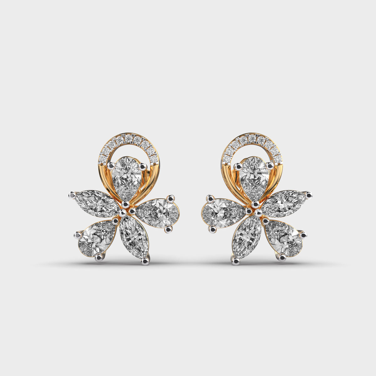 Arranged Petals Diamond Studs