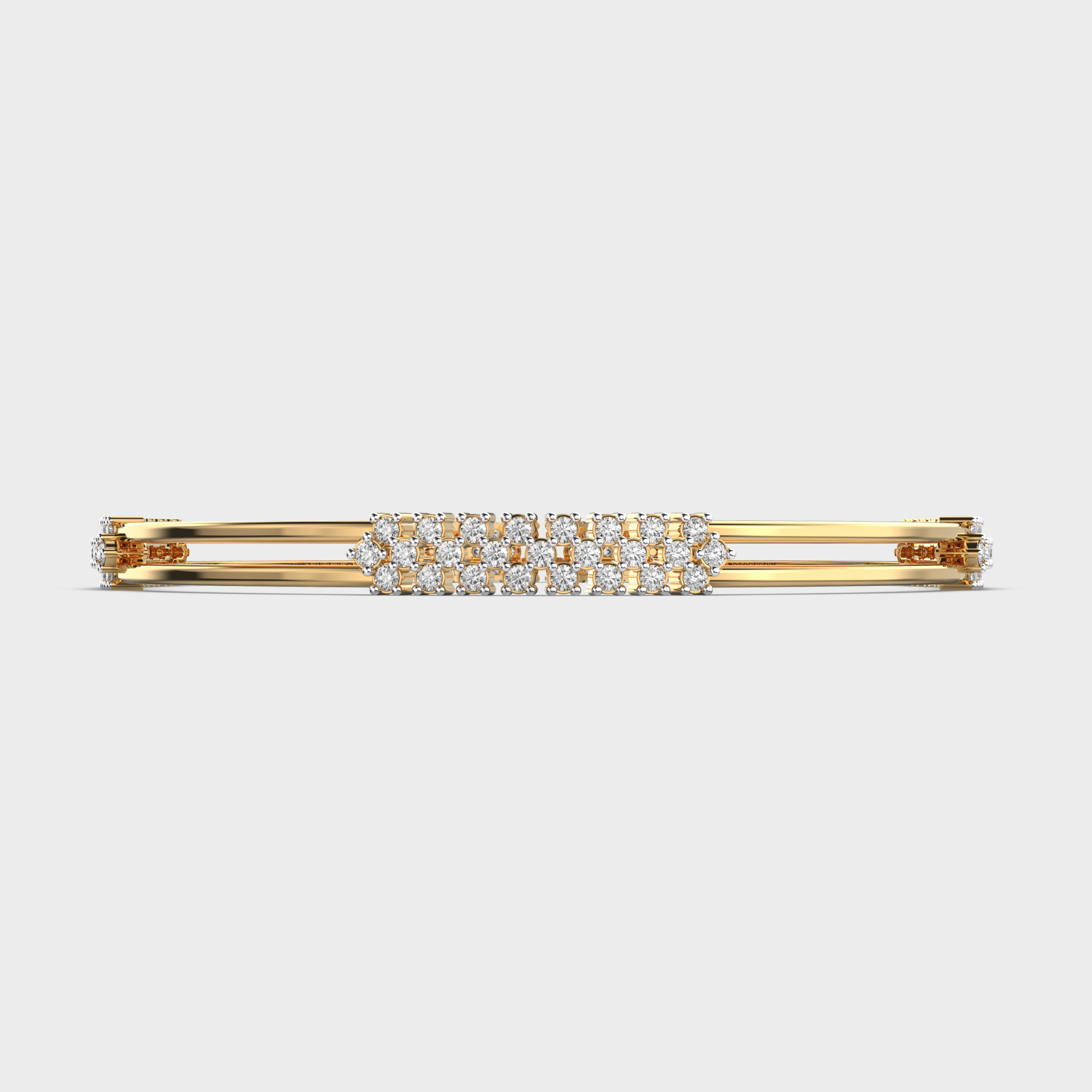 Stellar Chic Double Rimmed Diamond Bangle