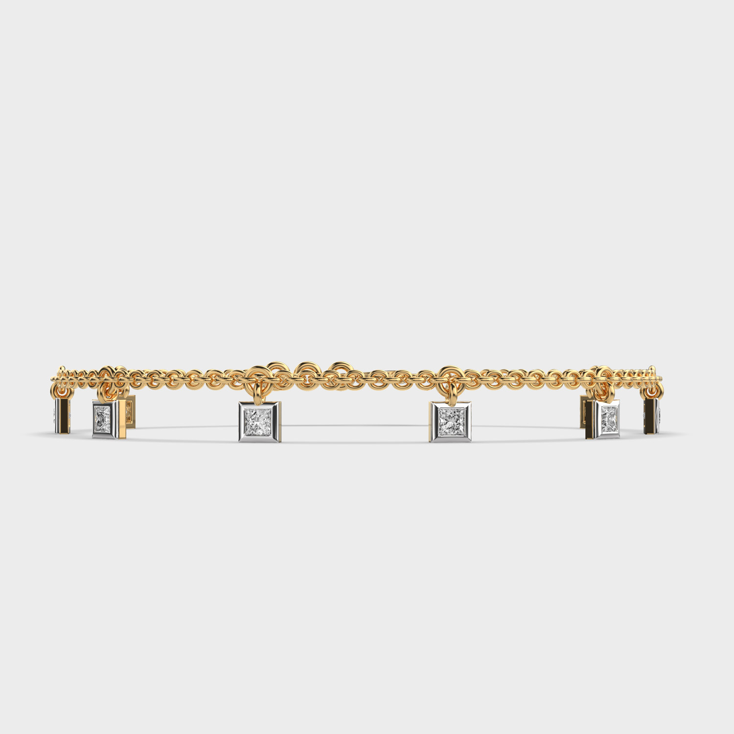 Delicate Poise Square Diamond Bracelet