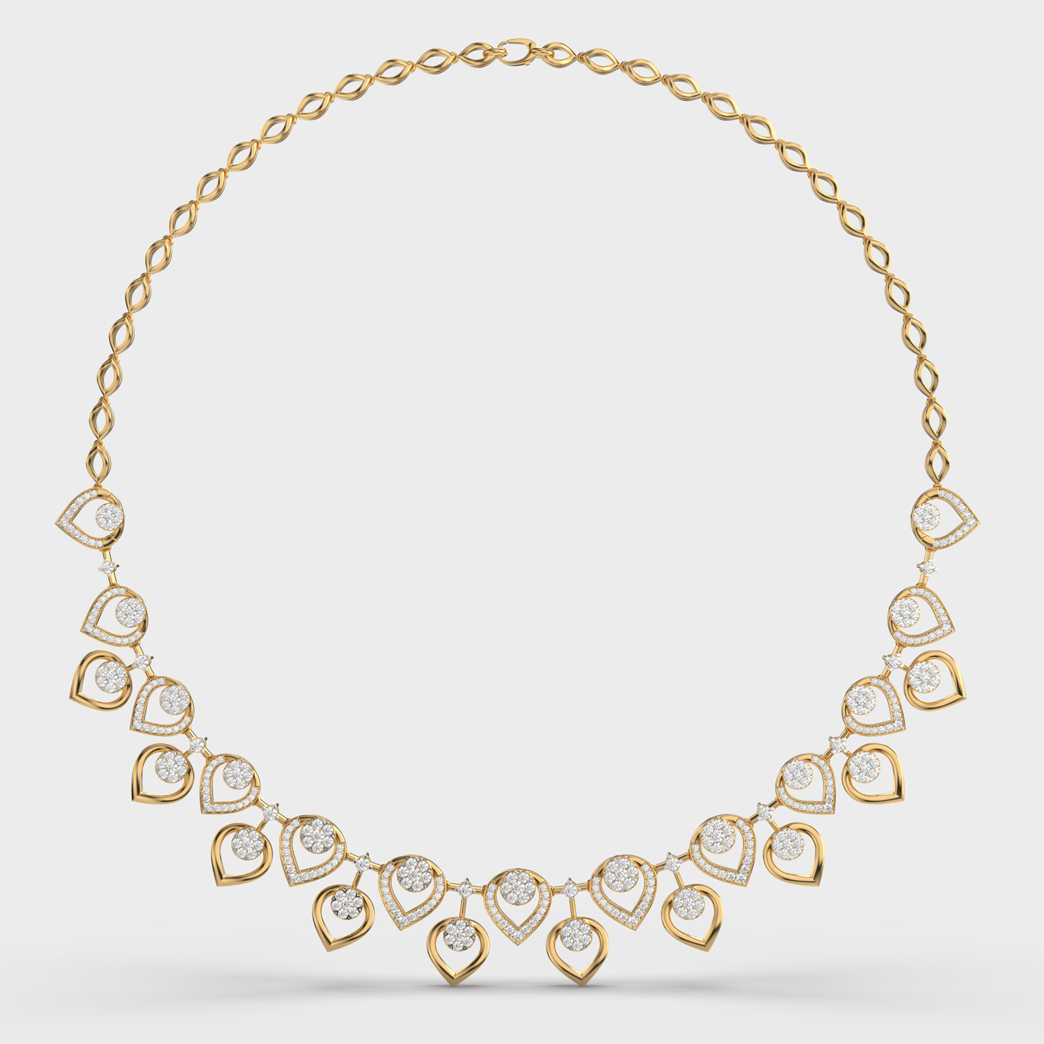 Regal Peacock's Wings Diamond Necklace