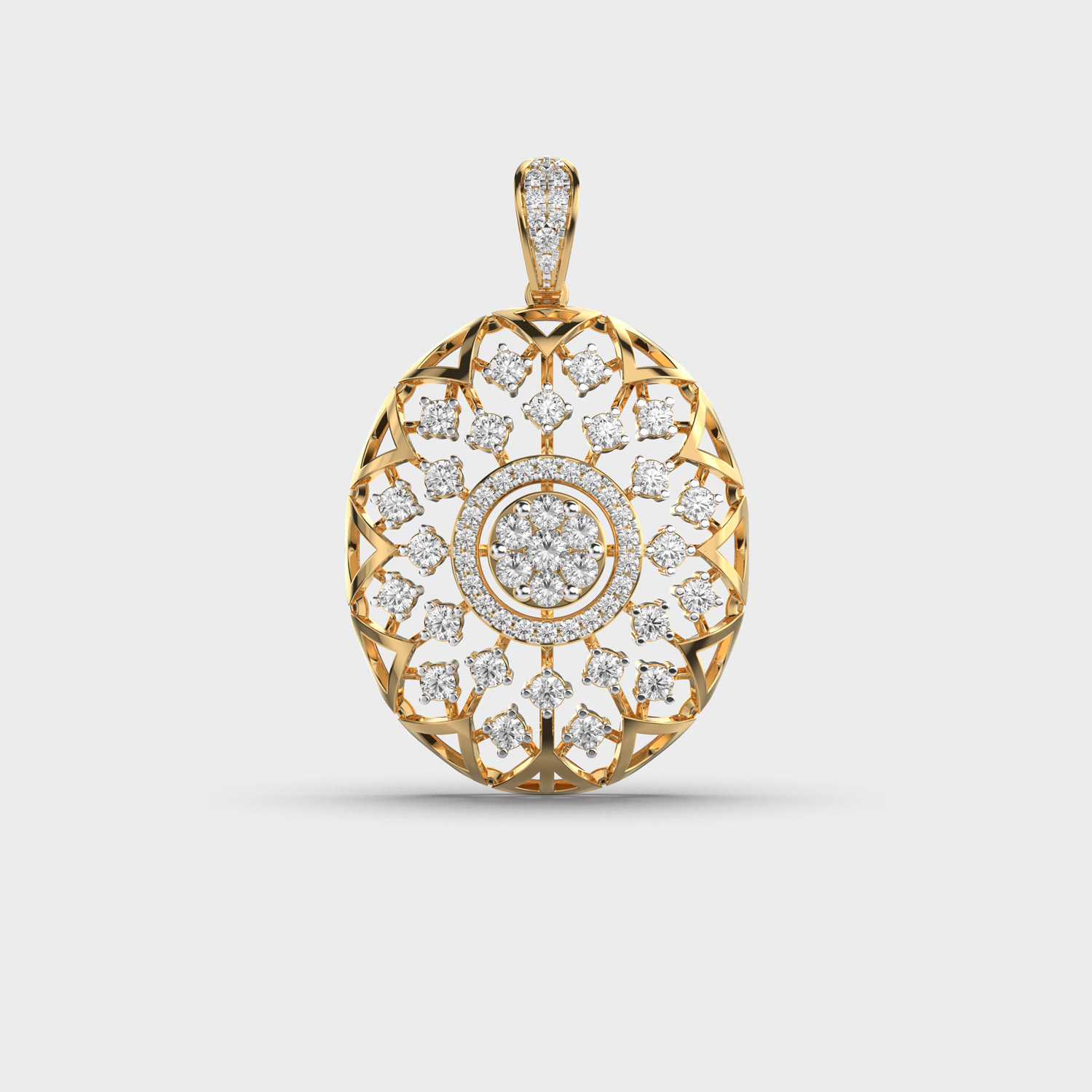 Intricate Diamond Encrusted Pendant Without Chain