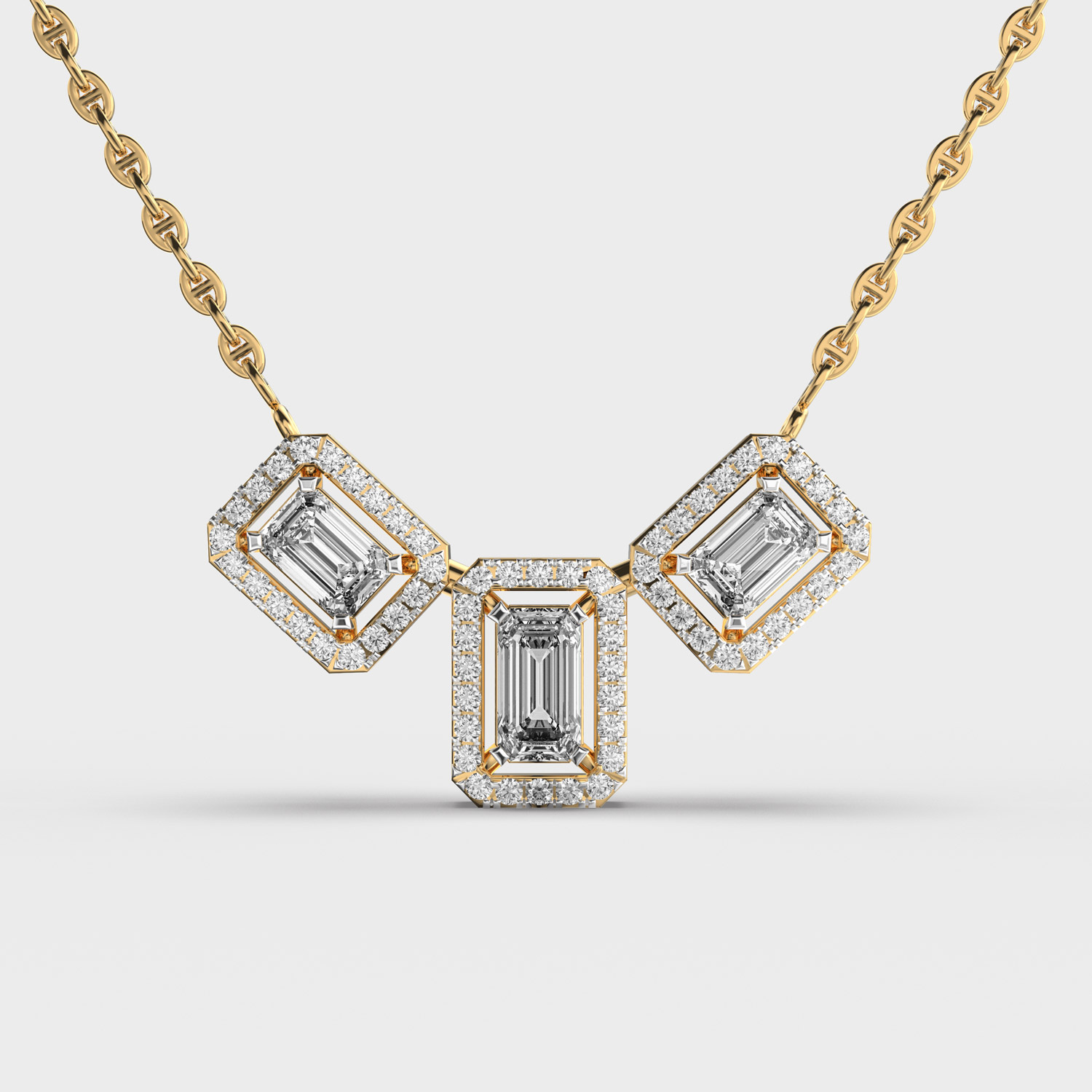 Luminous Quads Diamond Pendant (Without Chain)
