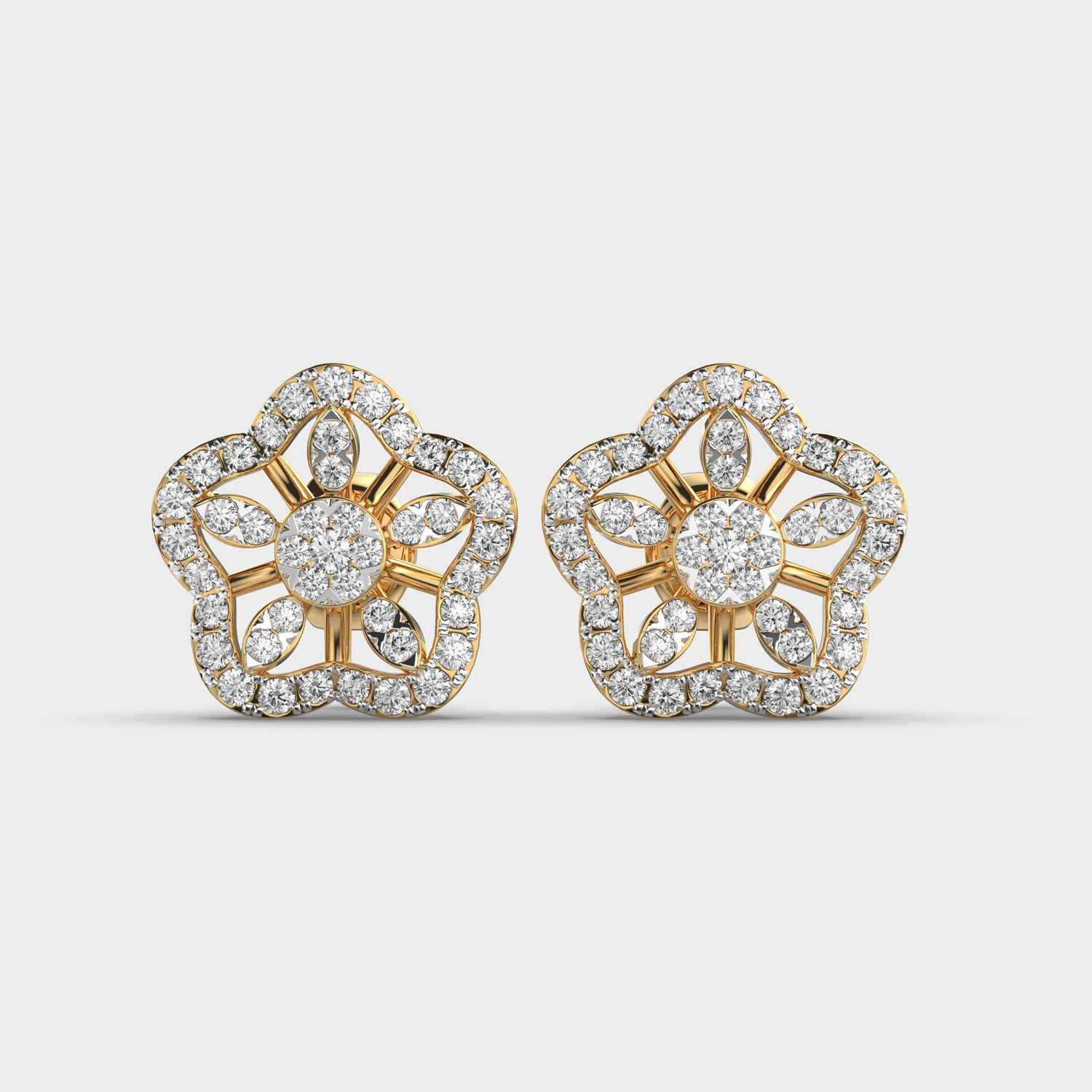 Roselight Diamond Encrusted Ear Studs