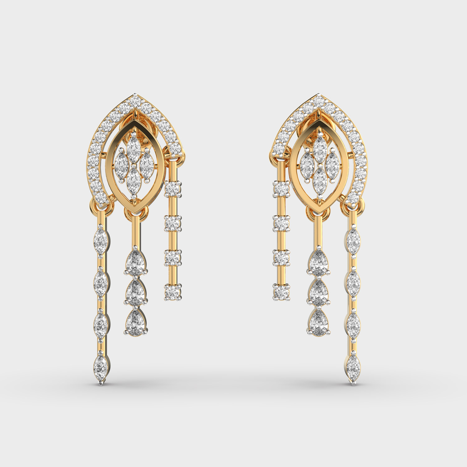 Elaria Swing Diamond Dangler Earrings