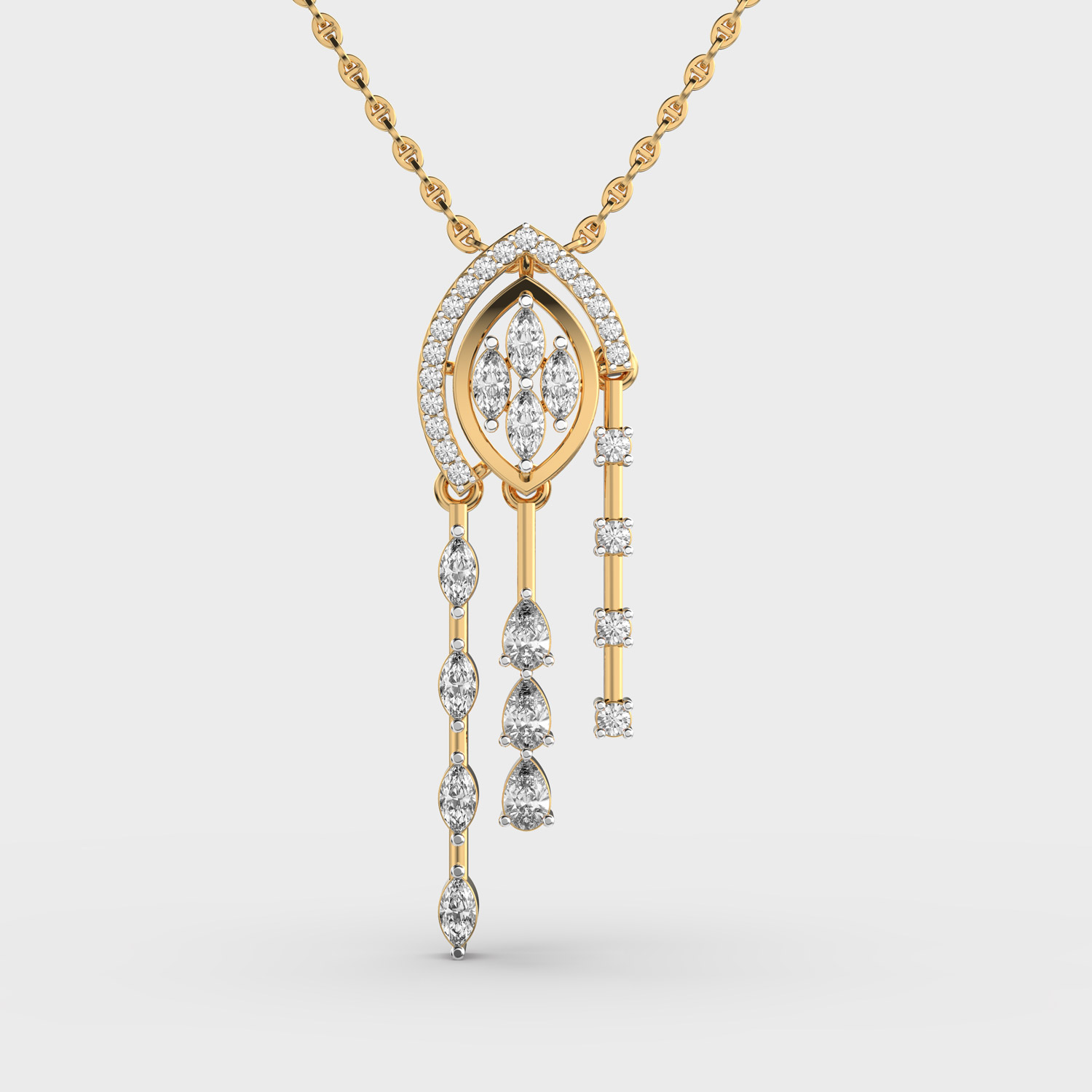 Starlure Marquise Diamond Pendant With Chain