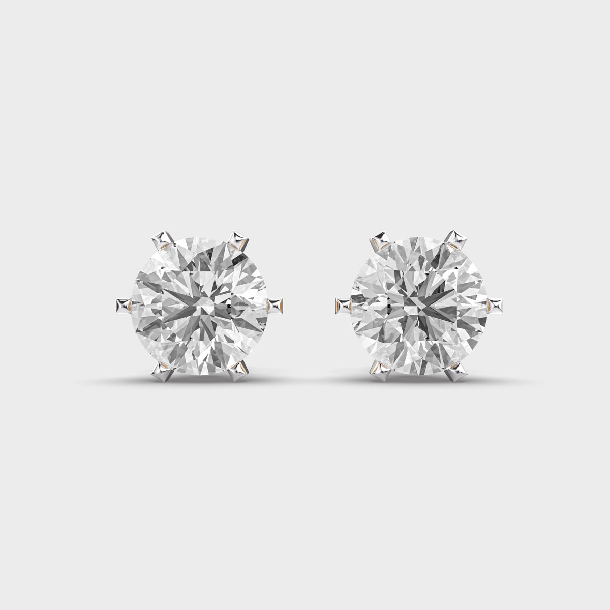 5 Carat Classic Round Studs