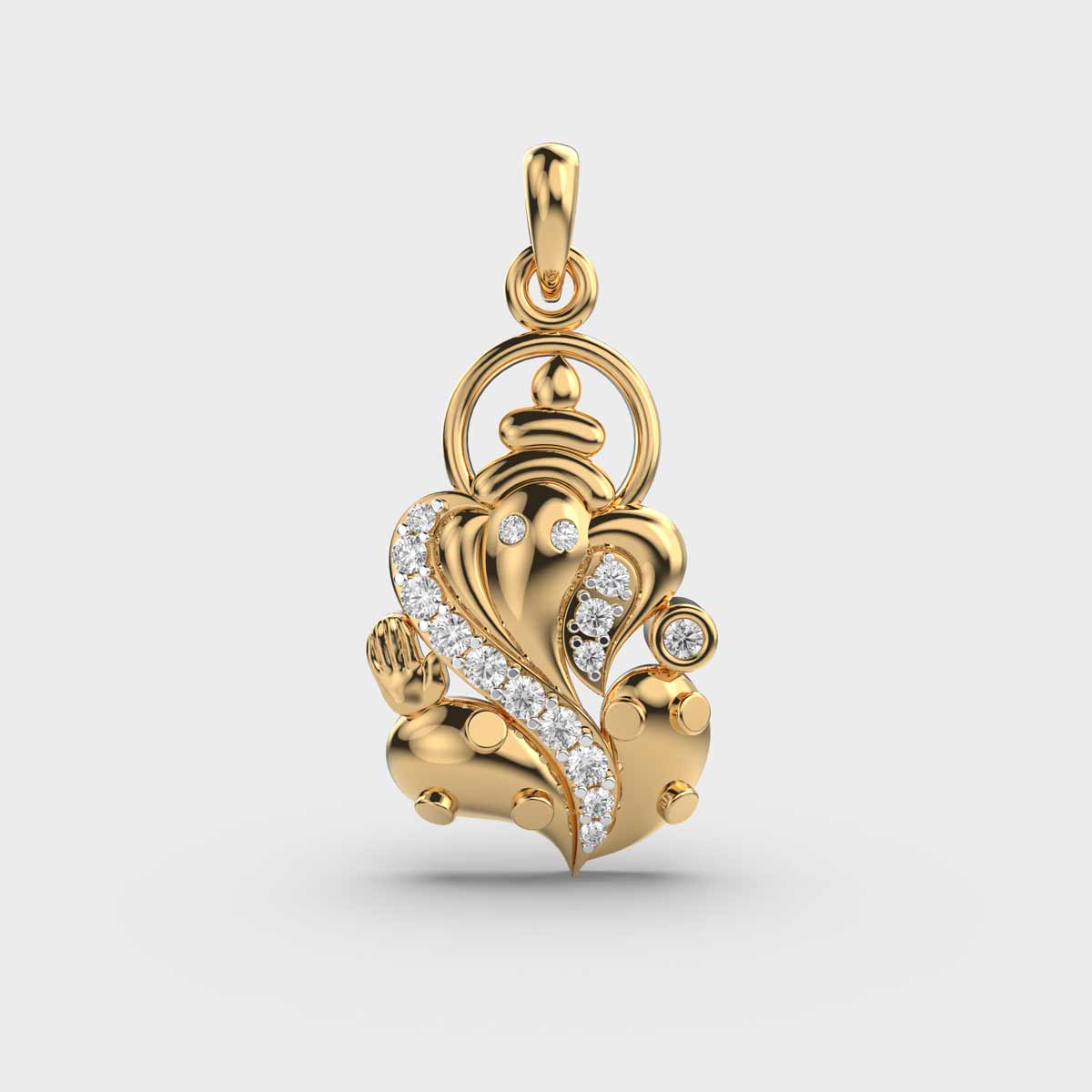 Shree Ganesha Clustered Diamond Pendant