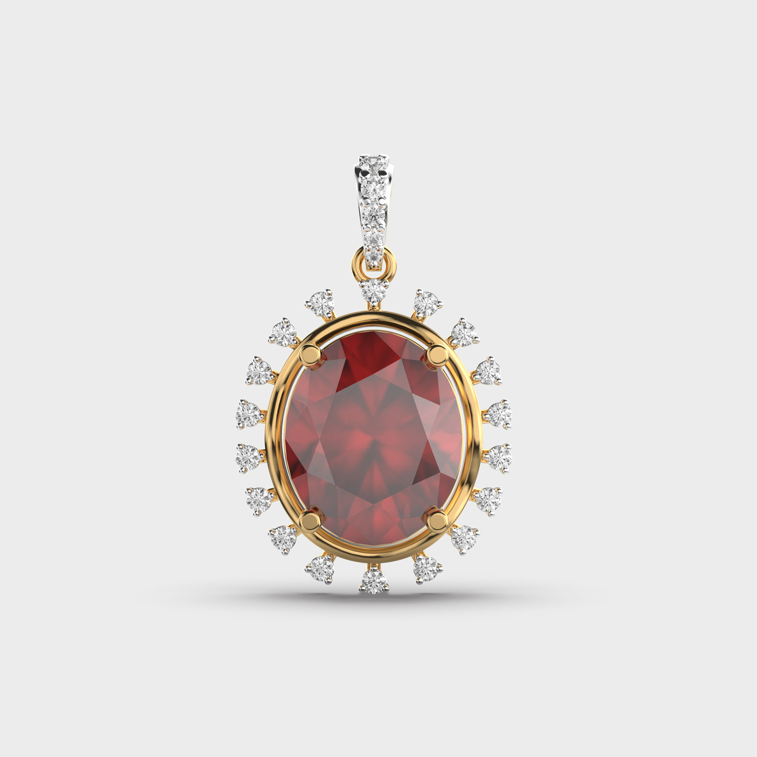 Queen Ruby Diamond Pendant Without Chain