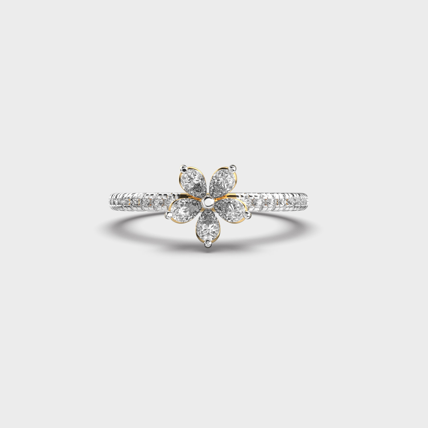 Cute Blossom Diamond Ring