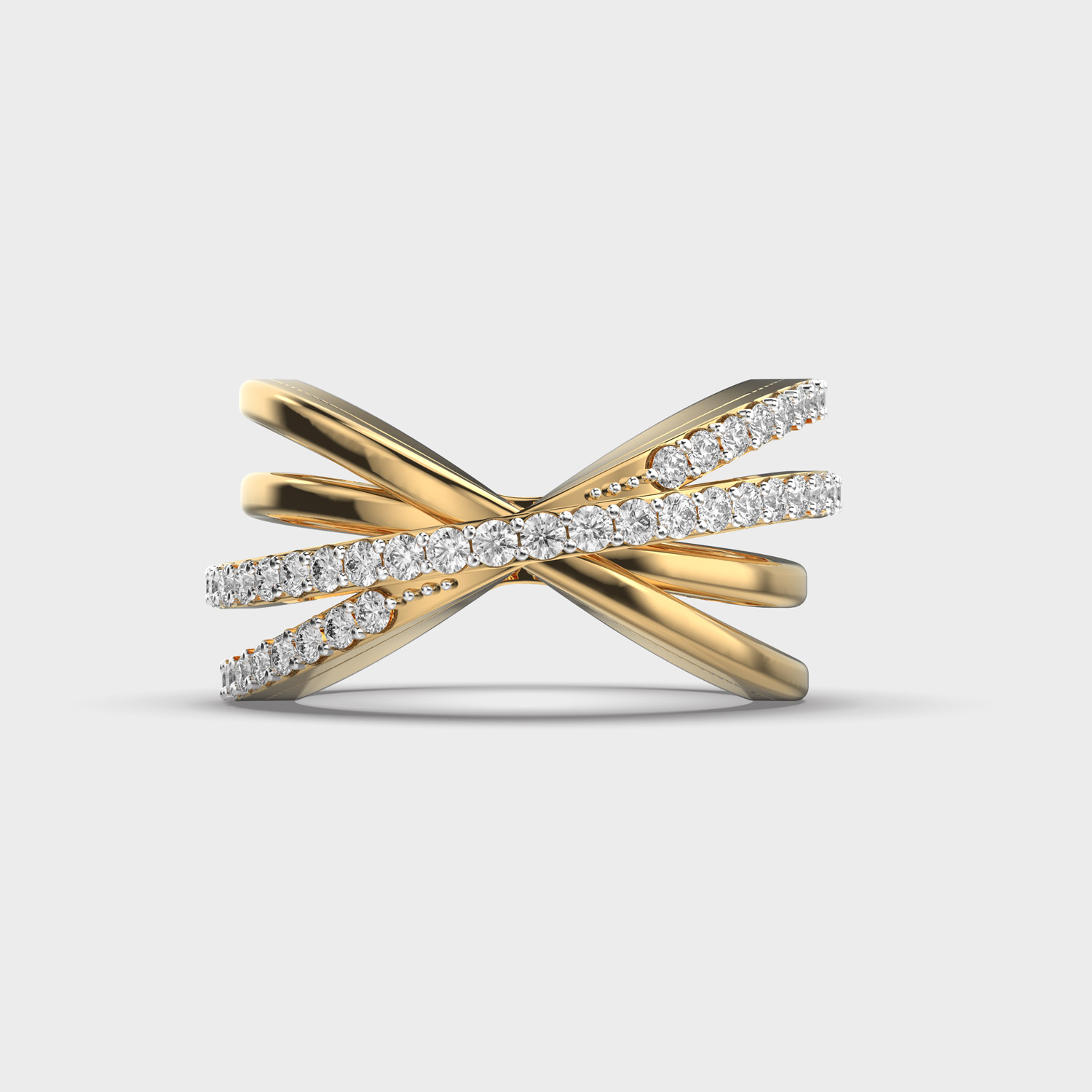 Crisscross Lights Axis Diamond Ring
