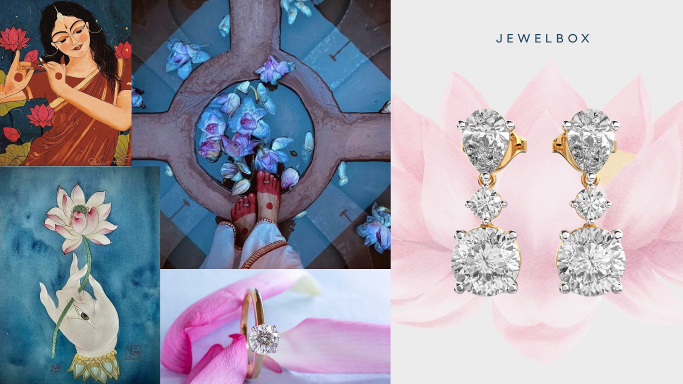 Fiore di Loto Padma Cut Diamond Danglers: Radiant Choice for Durga Puja Nightouts