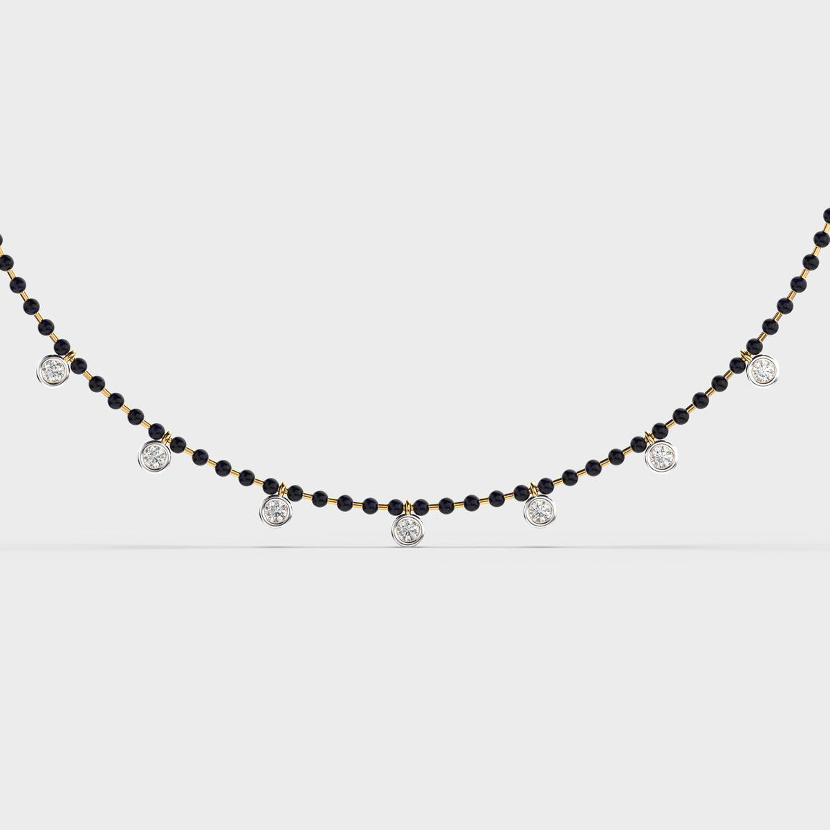 Beaded Elegance Diamond Pendant with Chain