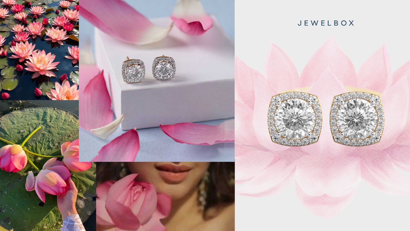 Charming Quads Padma Cut Diamond Studs: Glimmering Finish to the Durga Puja List