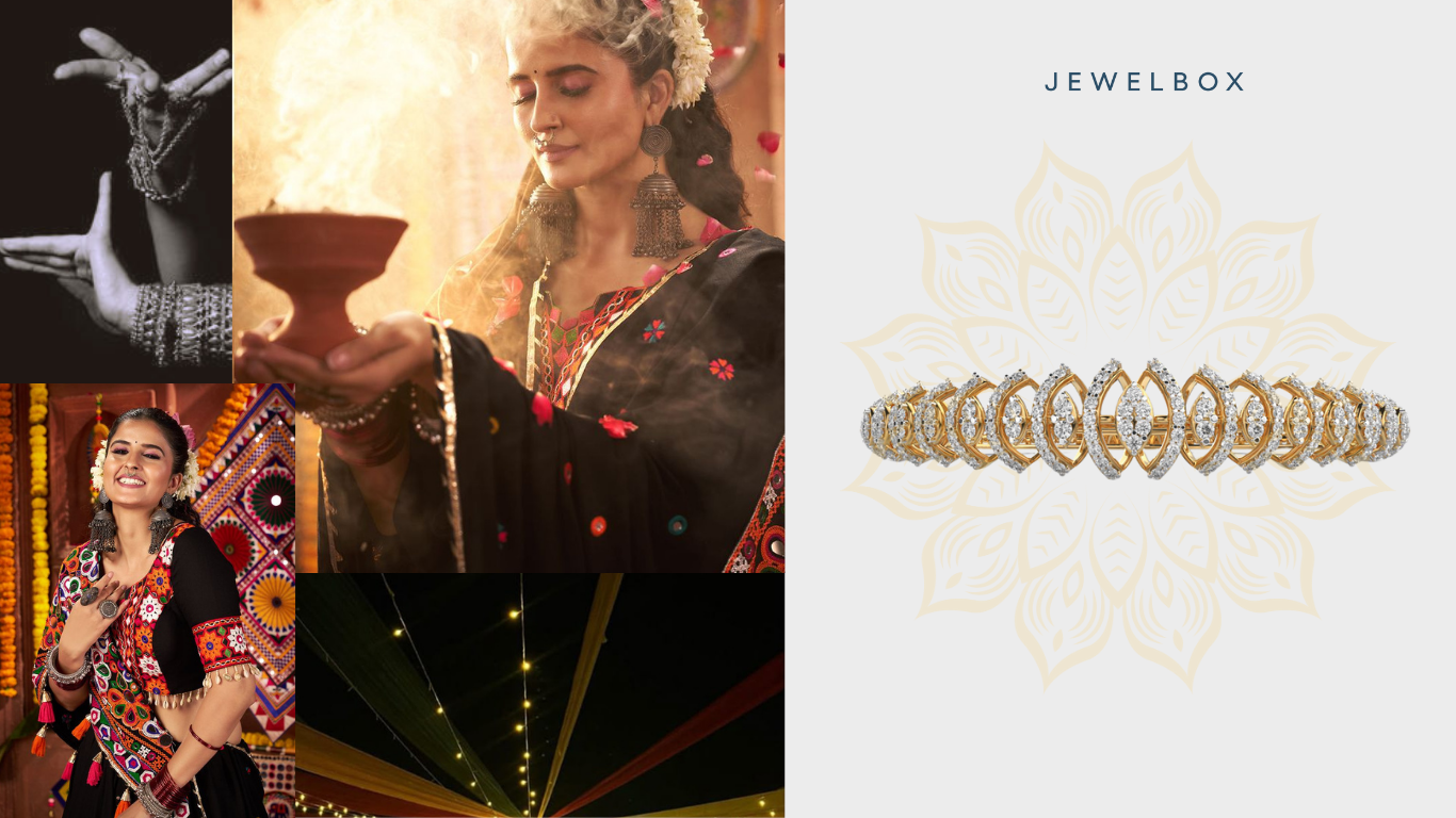 Navratri Jewellery Bracelet  Spotlight: Gleaming Ecstasy Round Diamond Bracelet