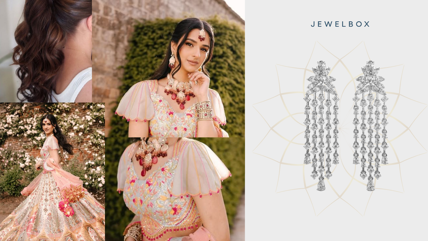 Shining Flower Vine Diamond Danglers