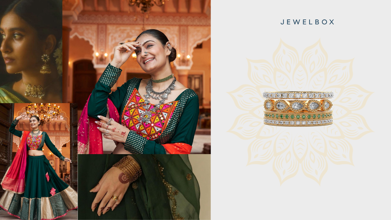 For the Glam Chic Navaratri Ring Selection: Velvette Fleur Cocktail Diamond Band Ring