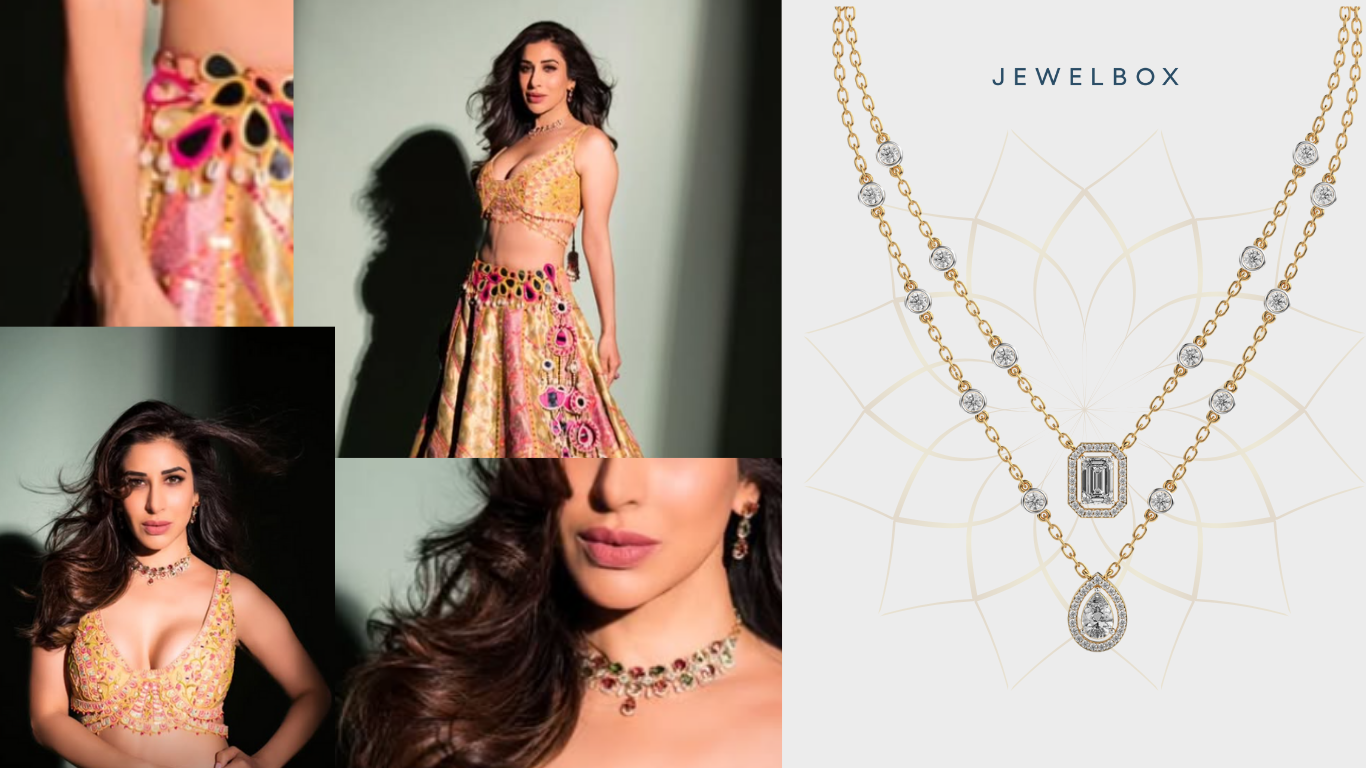 Stellar Hanging Stars Layered Diamond Necklace