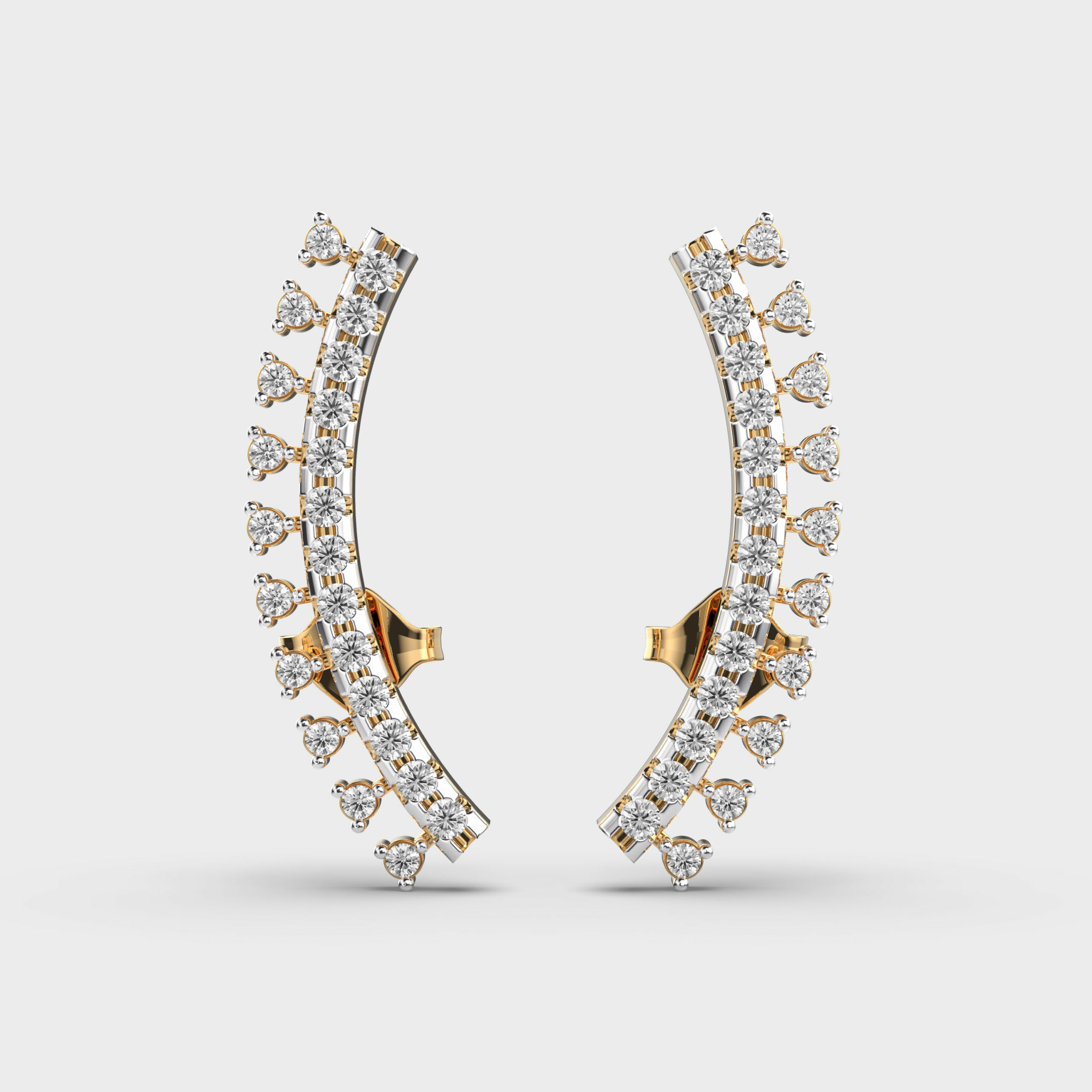 Vine Diamond Encrusted Ear Cuffs for Piercings