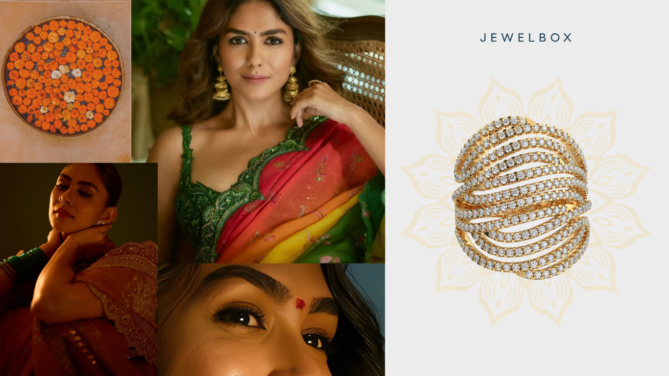 A Regal Sparkle Echoing Mrunal Thakur’s Ganesh Chaturthi Jewellery Look: Queen’s Maze Diamond-Encrusted Ring