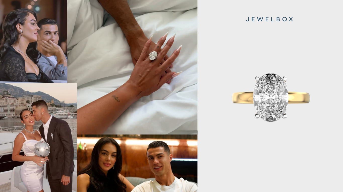 5 Show-Stopping Solitaire Engagement Rings Inspired by Cristiano Ronaldo & Georgina’s Love Story 5 1. Graceful Oval Diamond Solitaire Engagement Rings