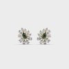 Pear Green Stone Diamond Encrusted Studs