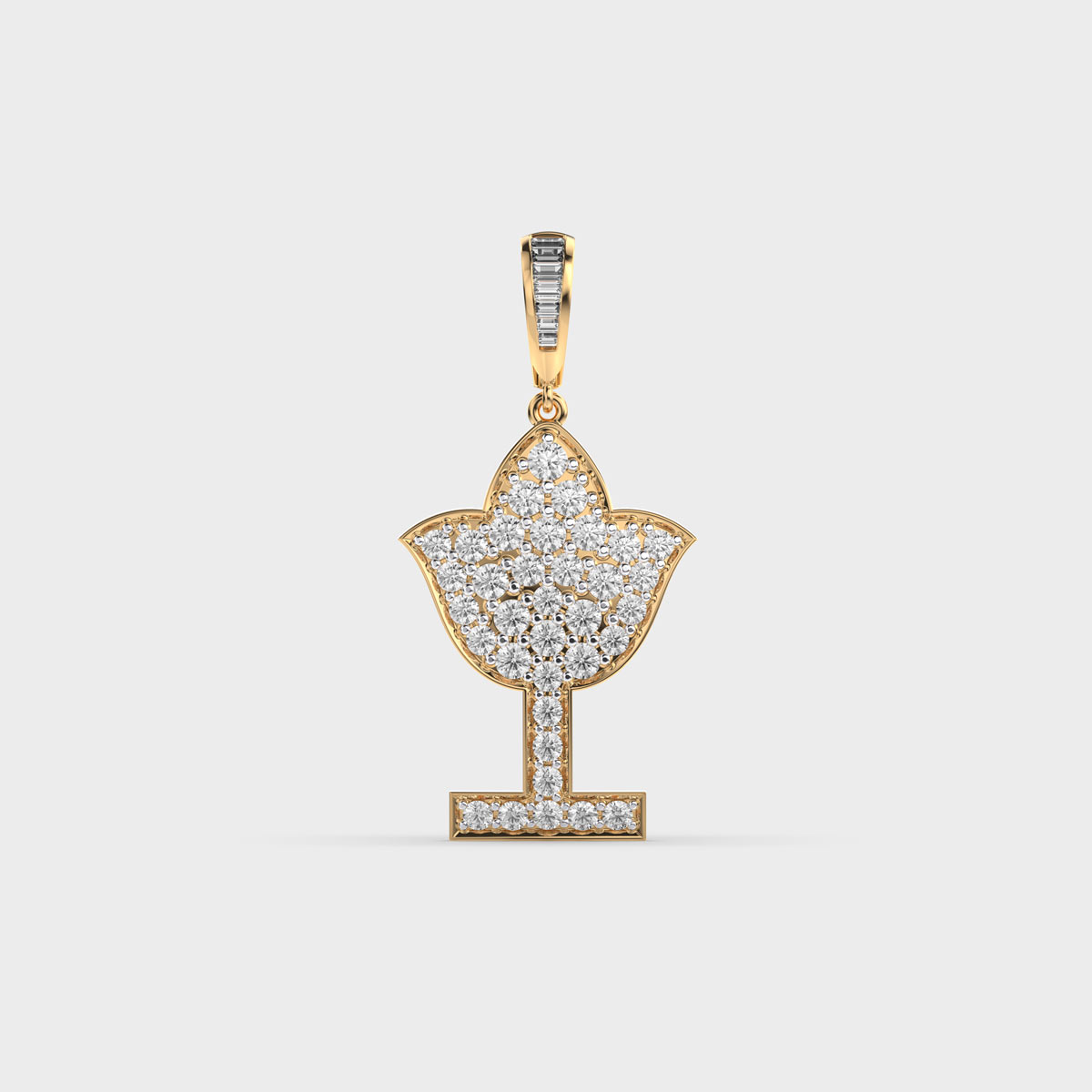 Lotus Grace Diamond Pendant with Chain