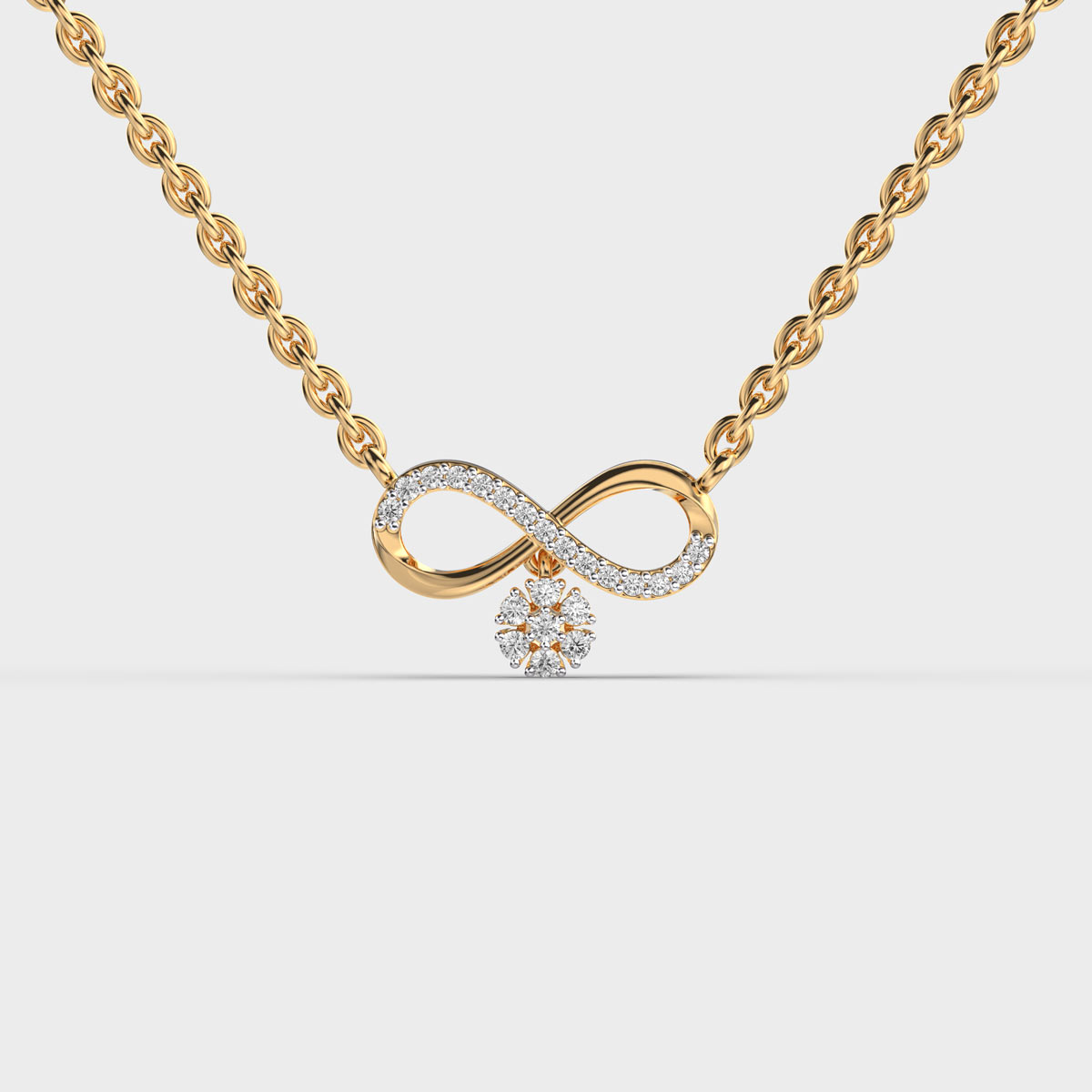 Infinity Pendant Diamond Drop with Chain