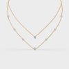 Double Chain Layered Diamond Necklace