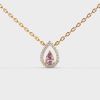 Drops of Rain Pink Stone Pendant with Chain