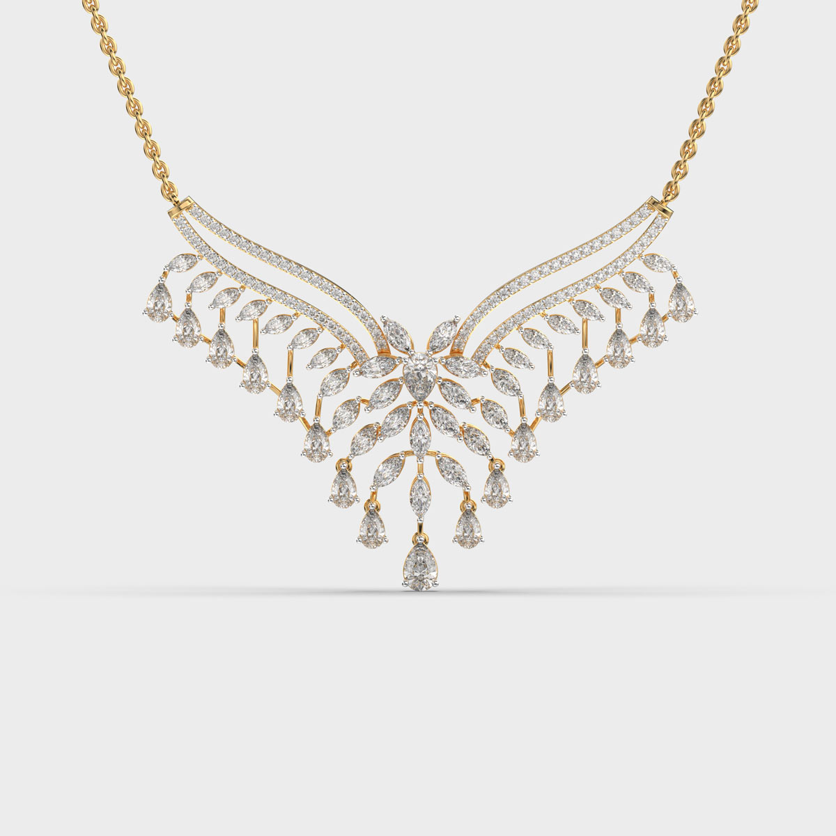 Glam of the Queen Diamond Cluster Pendant with Chain