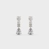 Glistening Pear Diamond Drop Earrings