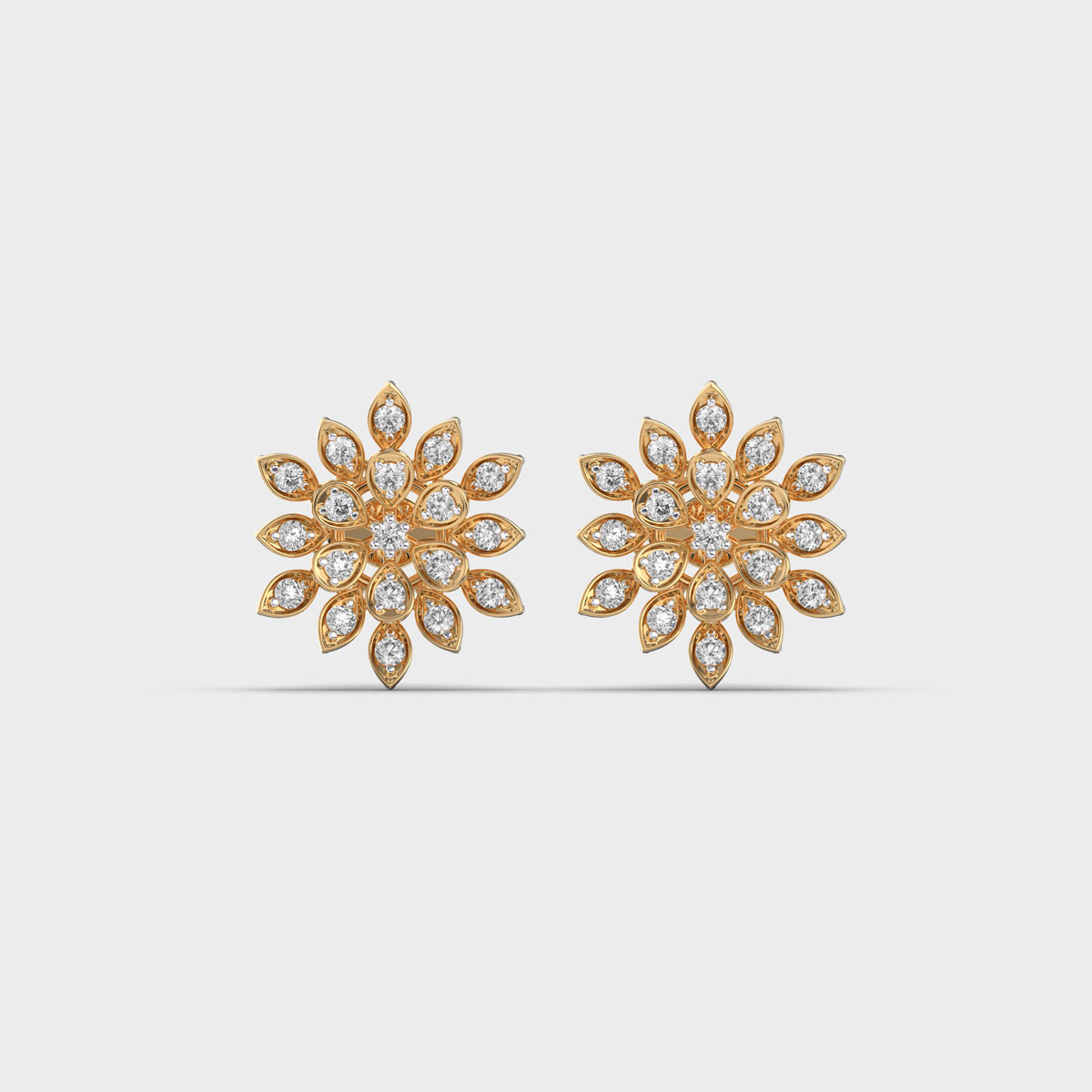 Sunflower Sunrise Diamond Stud Earrings