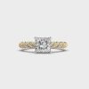 Aurora Twist Princess Cut Solitaire Ring