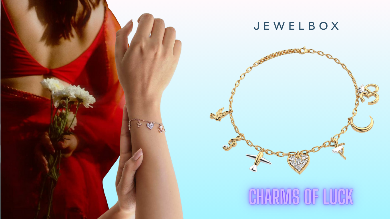 Personalised Mixed Diamond Charm Bracelet: Charming Treasure For Wedding Look