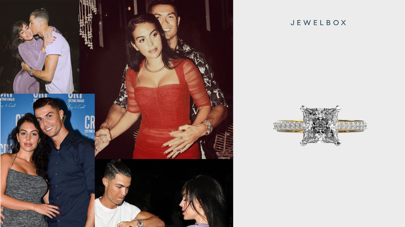 5 Show-Stopping Solitaire Engagement Rings Inspired by Cristiano Ronaldo & Georgina’s Love Story 8 Cathedral Tapered Princess Cut Diamond Solitaire Engagement Rings