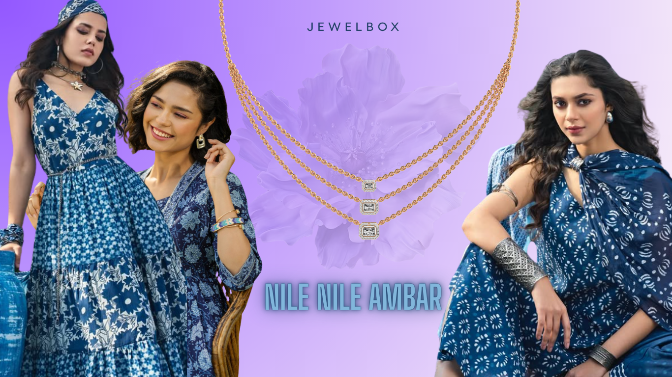 Best Durga Puja Lookbook with Top 5 Layered Necklaces & Stackable Bangles 8 A Cascading Three-Layered Sparkle For Durga Puja Look Book: Three-Layered Chic Diamond Necklace