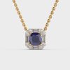 Shimmering Blue Stone Diamond Pendant without Chain