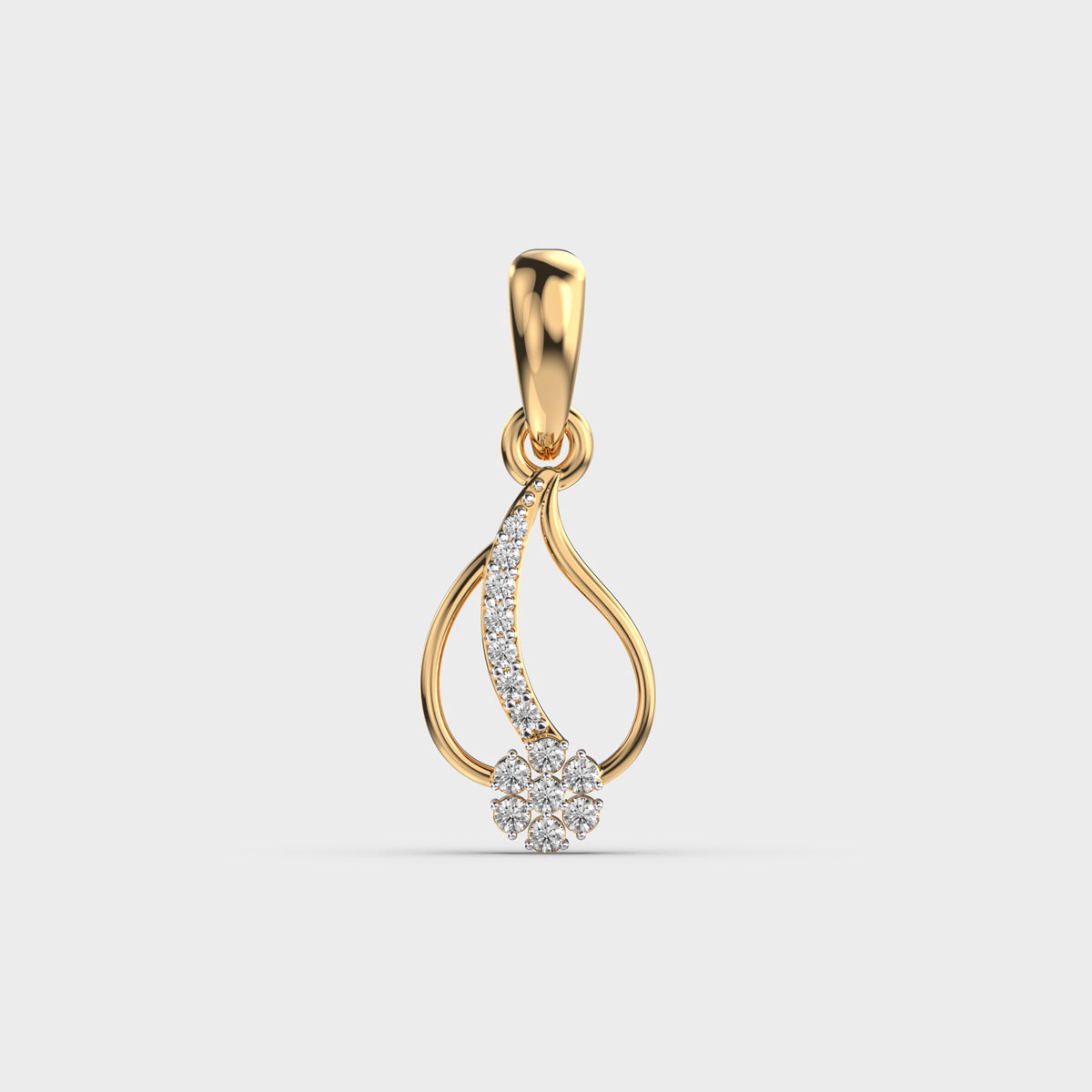Floral Vine Diamond Pendantg without Chain