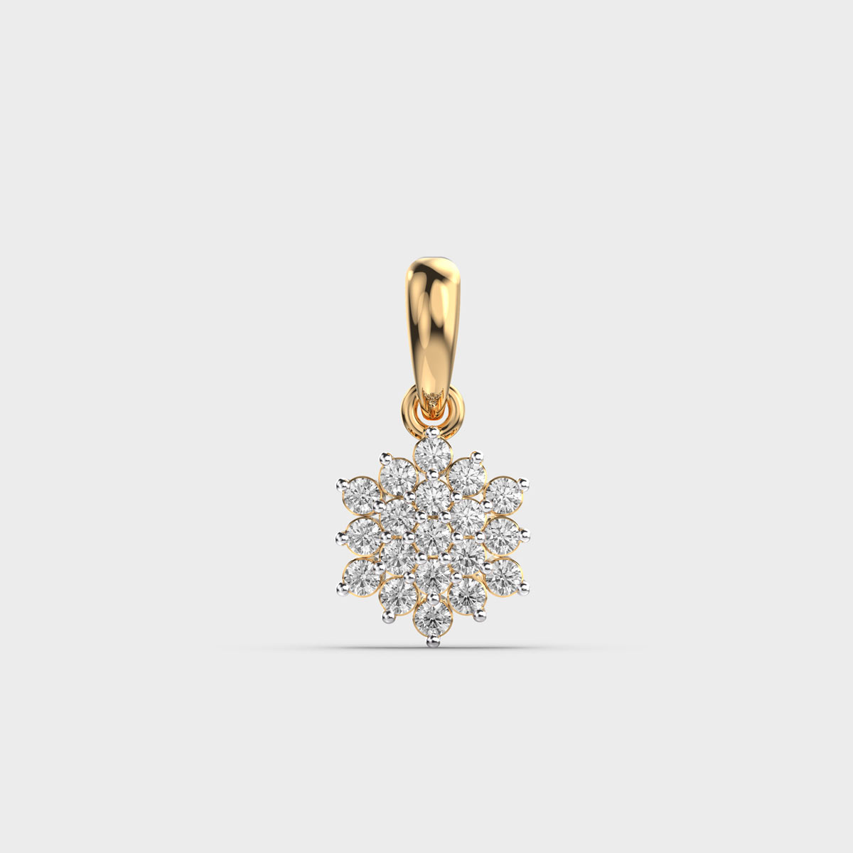 Floral Frost Diamond Pendant without Chain