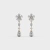 Flower Love Diamond Dangling Earrings