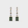 Lovers Emerald Diamond Green Stone Danglers