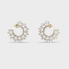 Crescent Moon Marquise Diamond Earstuds