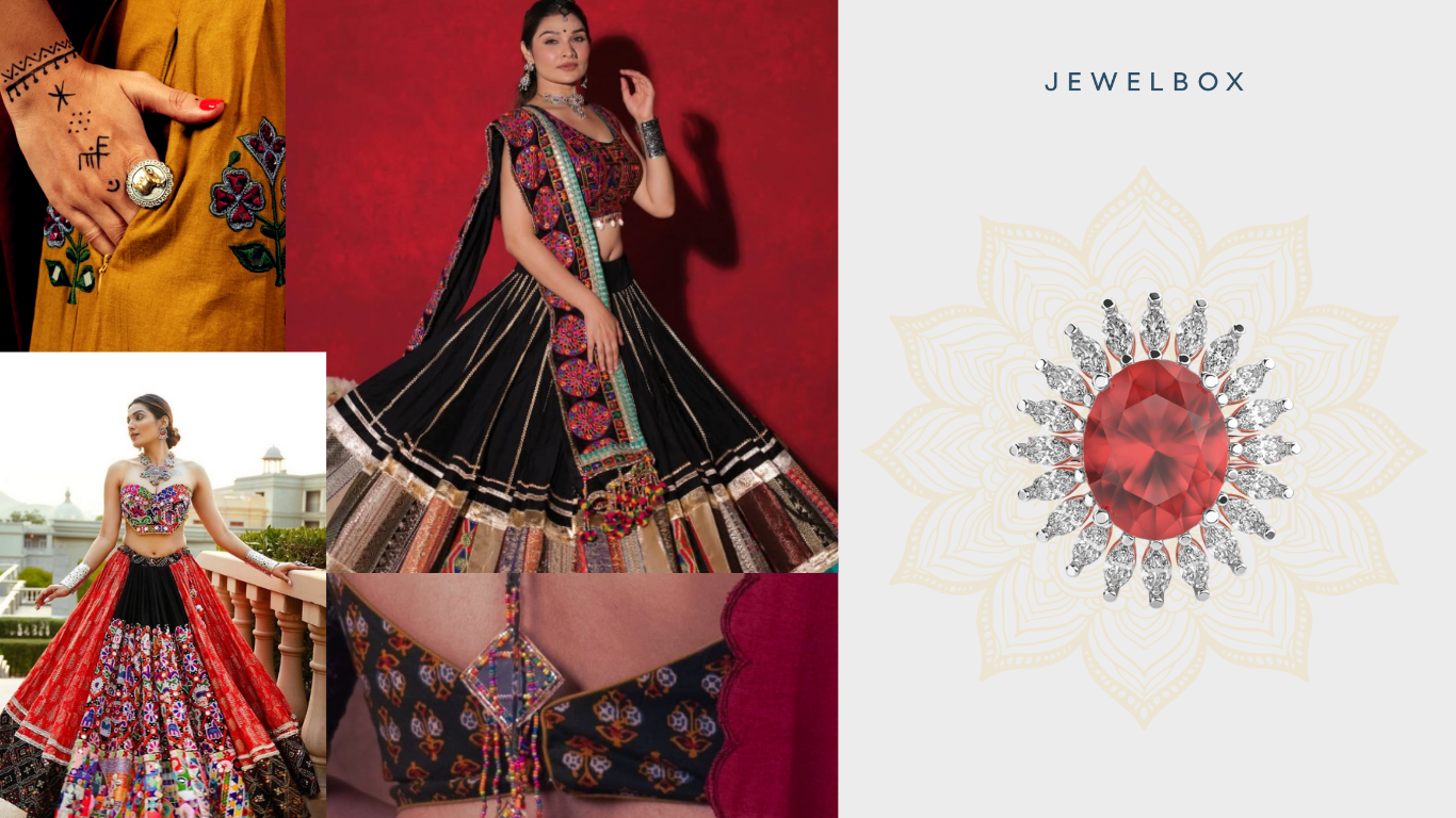 Navratri day 7 With Bollywood-inspired Red Gemstone Diamond Ring: Contessa’s Pride Red Stone Diamond Ring