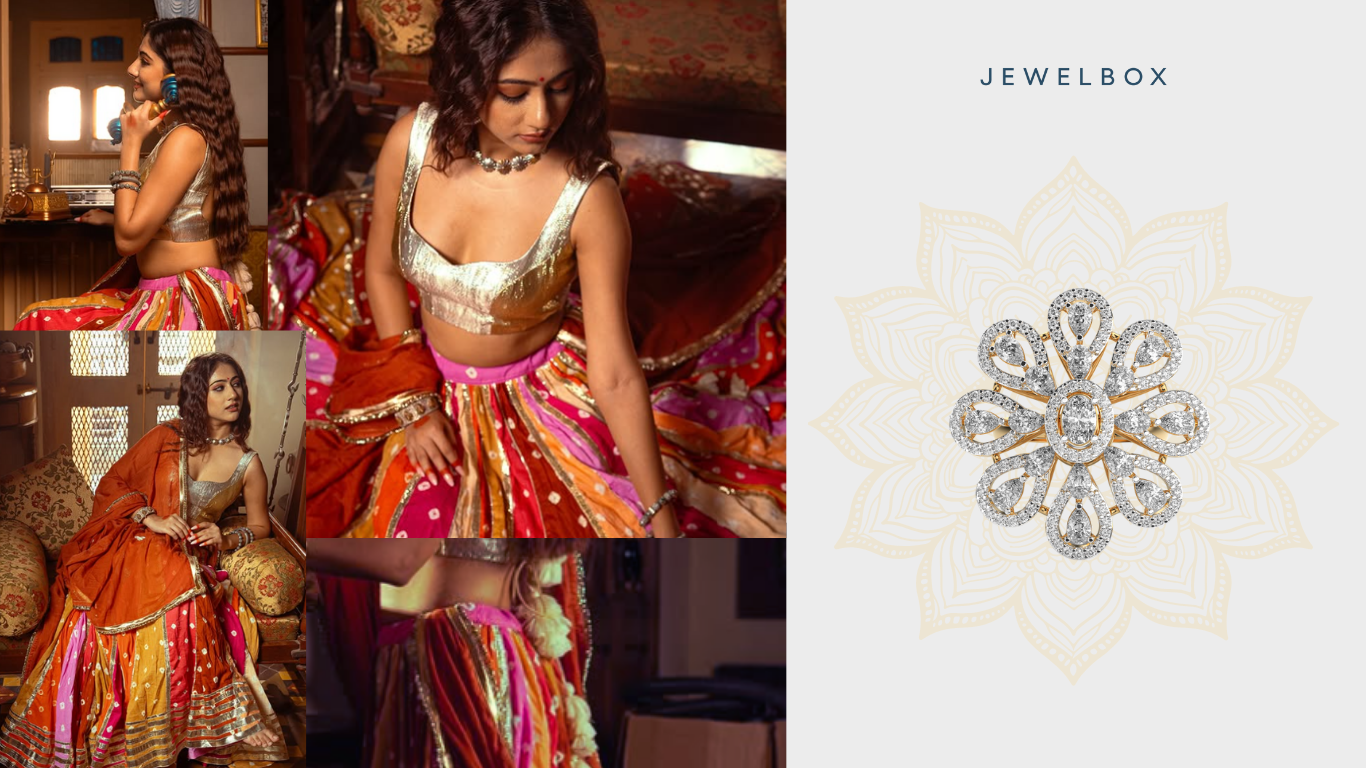 Navratri day 9 With Bollywood-inspired Diamond Ring: Full Bloom Azalea Cocktail Diamond Ring