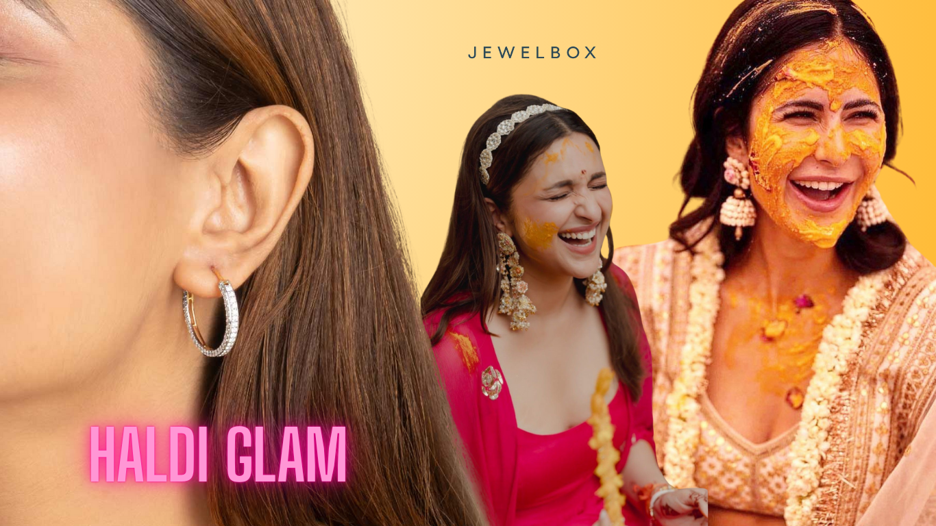 Sleek Bollywood Minimal Bridal Jewellery: Chic Sense Diamond Hoop Earrings